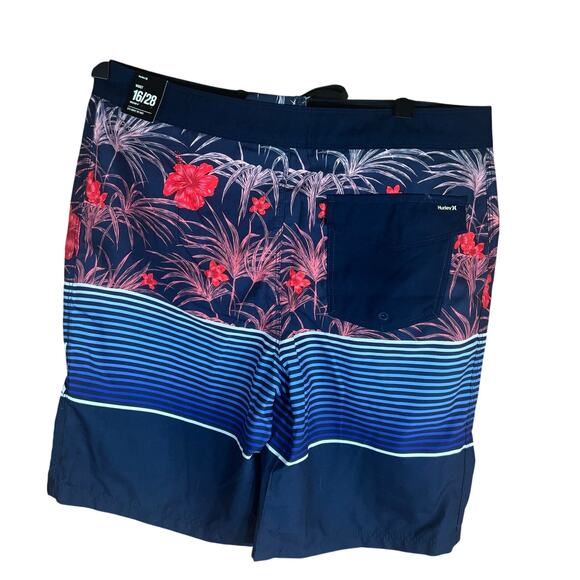 Hurley Americana Floral Boardshorts, Boy's, Size: 16, Blue NWT - Picture 3 of 3